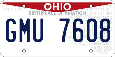 OH license plate GMU7608
