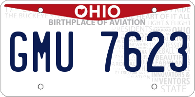 OH license plate GMU7623