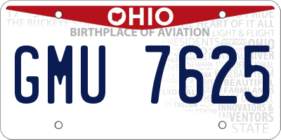 OH license plate GMU7625