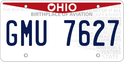 OH license plate GMU7627