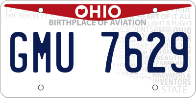 OH license plate GMU7629