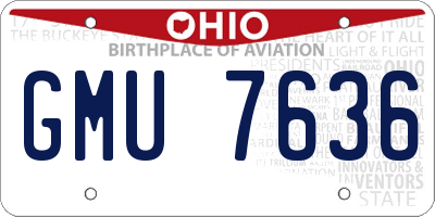 OH license plate GMU7636
