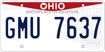OH license plate GMU7637