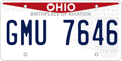 OH license plate GMU7646