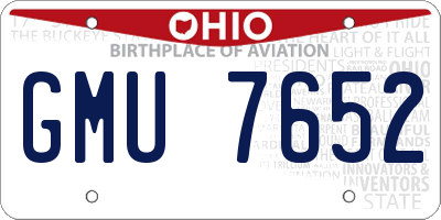 OH license plate GMU7652