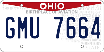 OH license plate GMU7664