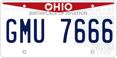 OH license plate GMU7666