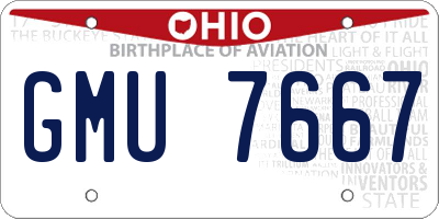 OH license plate GMU7667