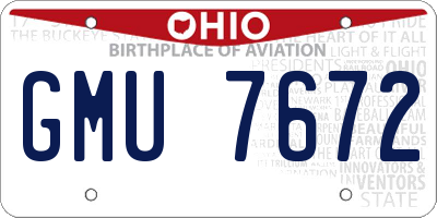 OH license plate GMU7672