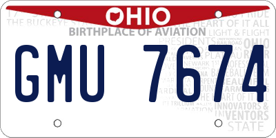 OH license plate GMU7674