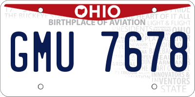 OH license plate GMU7678