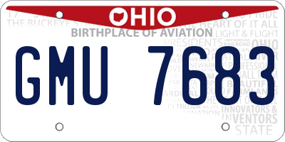 OH license plate GMU7683
