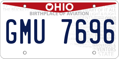 OH license plate GMU7696