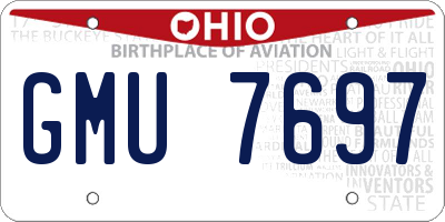 OH license plate GMU7697
