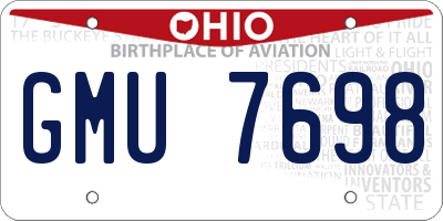 OH license plate GMU7698