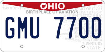 OH license plate GMU7700