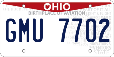 OH license plate GMU7702