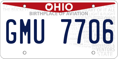 OH license plate GMU7706