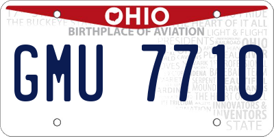 OH license plate GMU7710