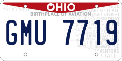 OH license plate GMU7719