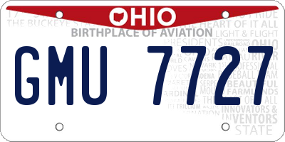OH license plate GMU7727