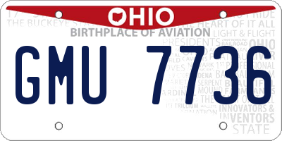 OH license plate GMU7736