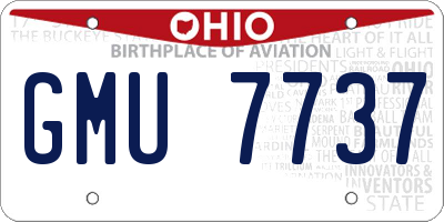 OH license plate GMU7737