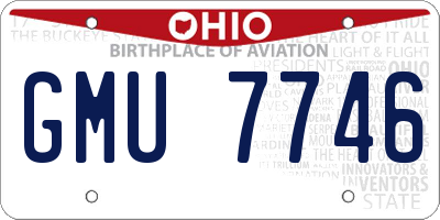 OH license plate GMU7746