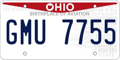 OH license plate GMU7755