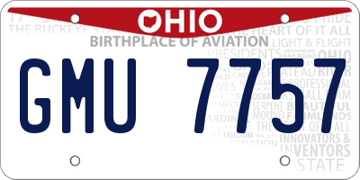 OH license plate GMU7757