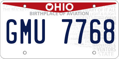 OH license plate GMU7768