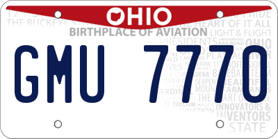 OH license plate GMU7770