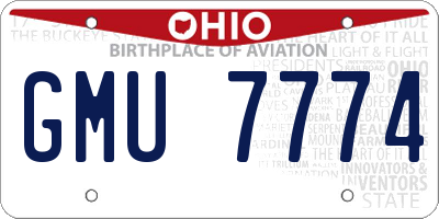 OH license plate GMU7774