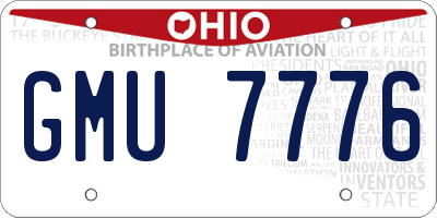 OH license plate GMU7776