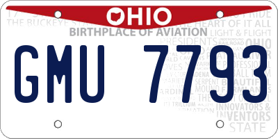 OH license plate GMU7793