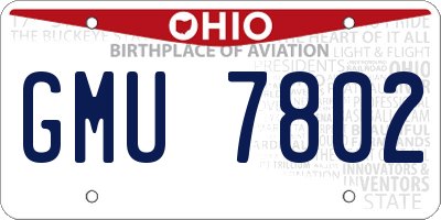 OH license plate GMU7802