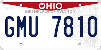 OH license plate GMU7810