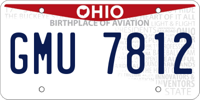OH license plate GMU7812