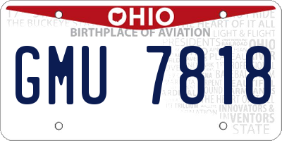 OH license plate GMU7818