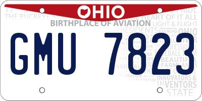 OH license plate GMU7823
