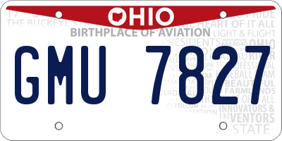OH license plate GMU7827