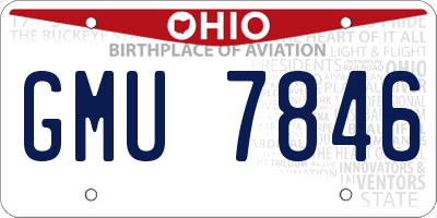 OH license plate GMU7846