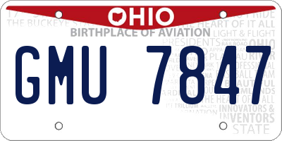 OH license plate GMU7847