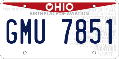 OH license plate GMU7851