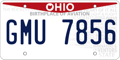 OH license plate GMU7856