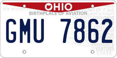 OH license plate GMU7862