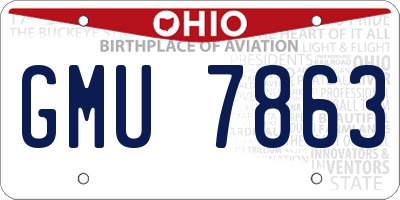 OH license plate GMU7863