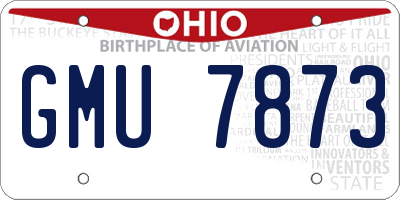 OH license plate GMU7873