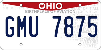 OH license plate GMU7875