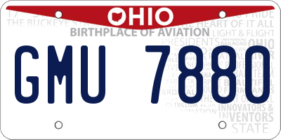 OH license plate GMU7880